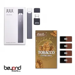 JUUL Black Starter Kit - altpods タバコ付き 50MG 3.6mL 800パフ