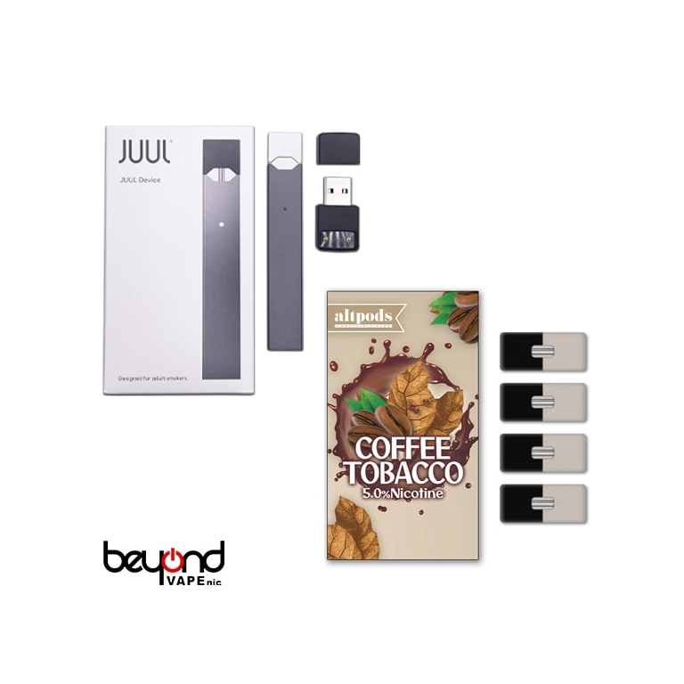 JUUL Black Starter Kit - altpods コーヒータバコ付き 50MG 3.6mL 800パフ