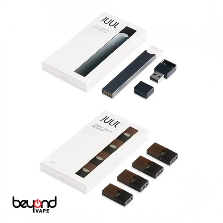 JUULスターターキット JUUL本体ブラック バージニアタバコカートリッジ付き