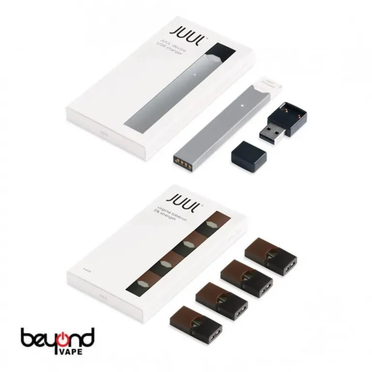 JUULスターターキット JUUL本体シルバー バージニアタバコカートリッジ付き